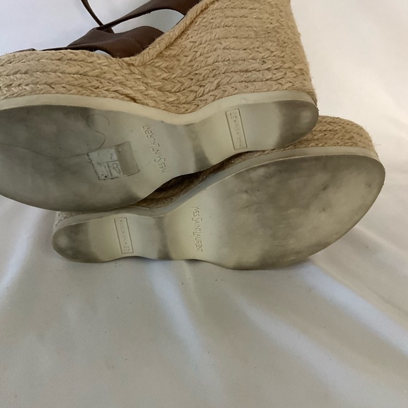 YSL Saint Laurent Brown Platform Sandals 37 - Picture 4 of 5